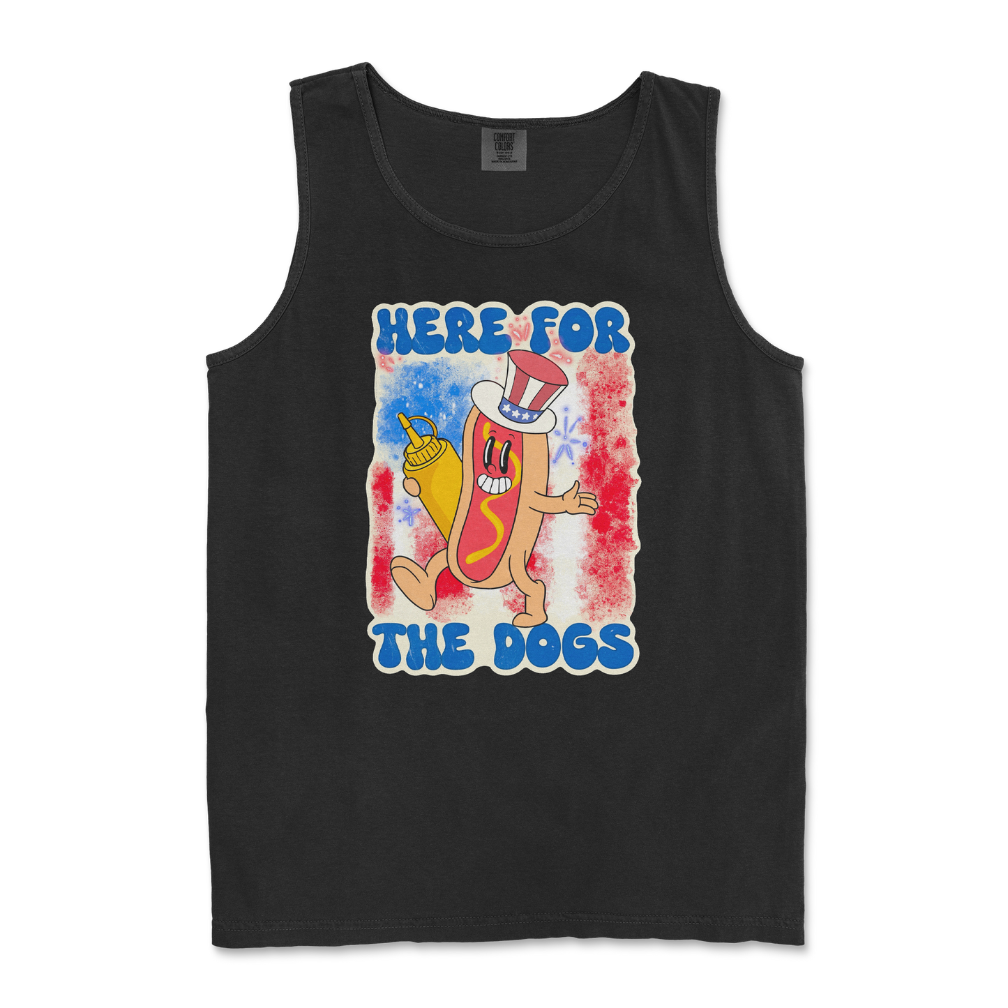 Comfort Colors Tank Top Hot Dog in Black