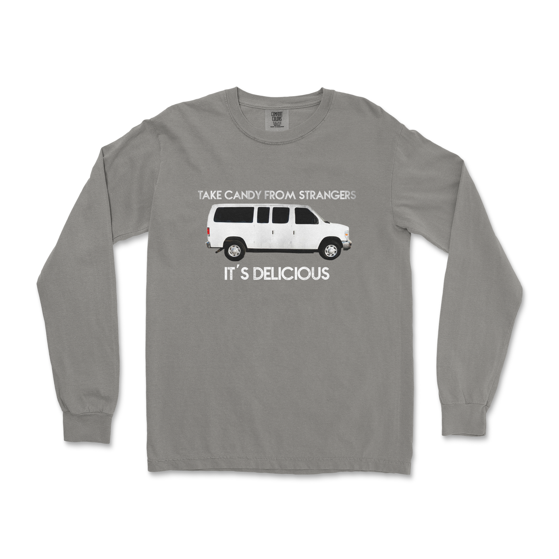 Comfort Colors Long Sleeve Stranger Danger in Grey