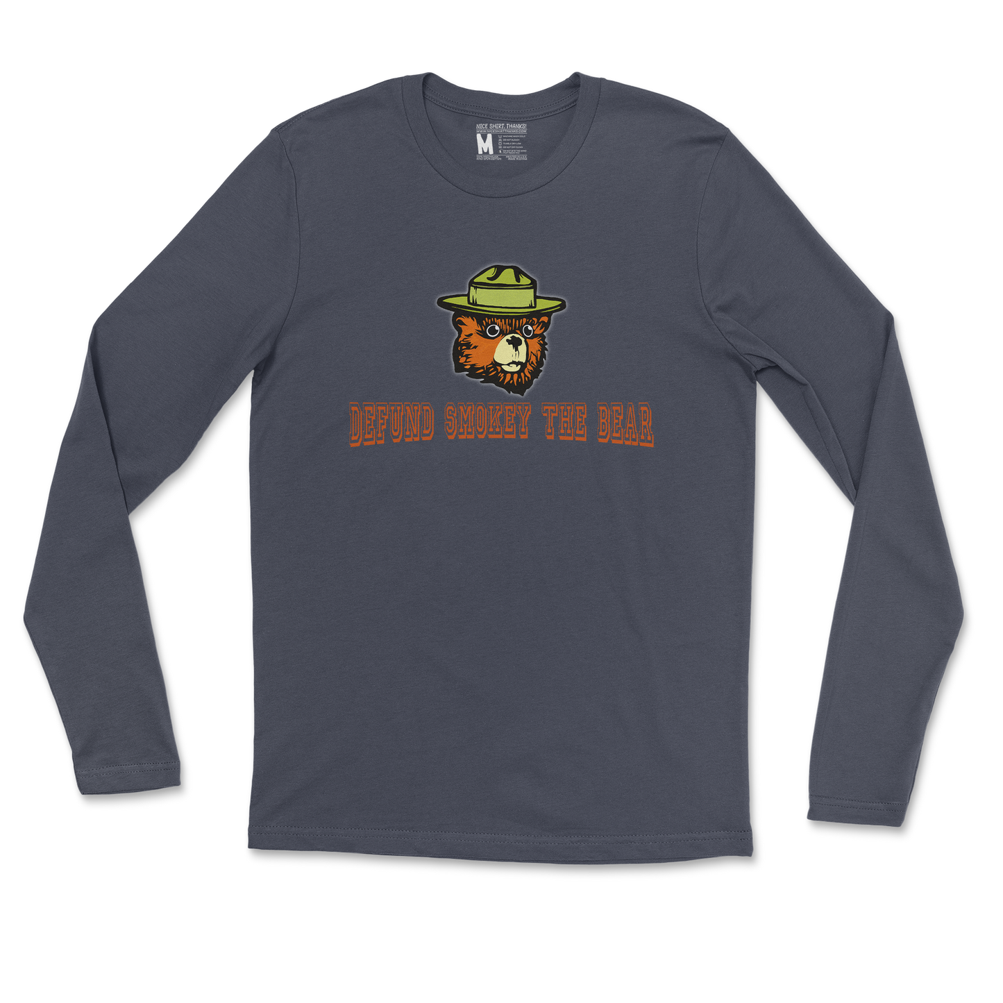 Heavy Blend Long Sleeve Defund Smokey Bear in Navy