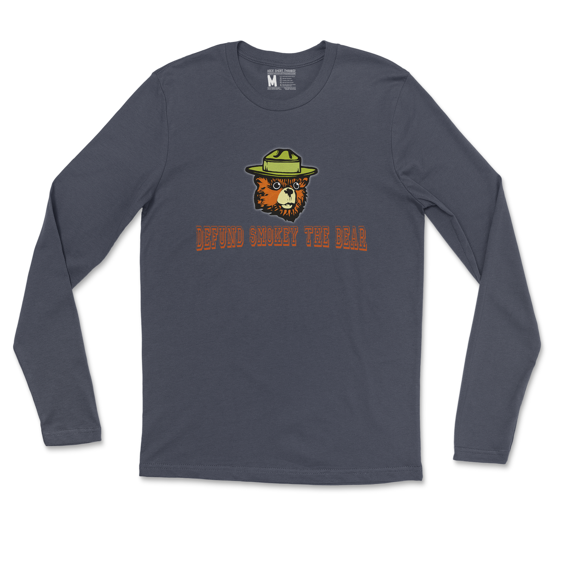 Heavy Blend Long Sleeve Defund Smokey Bear in Navy