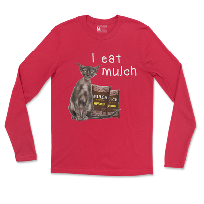 Gildan SoftStyle Long Sleeve I Eat Mulch in Red