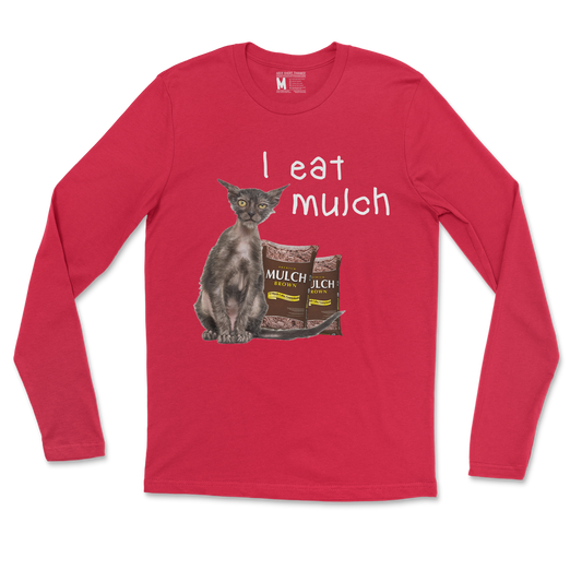 Gildan SoftStyle Long Sleeve I Eat Mulch in Red