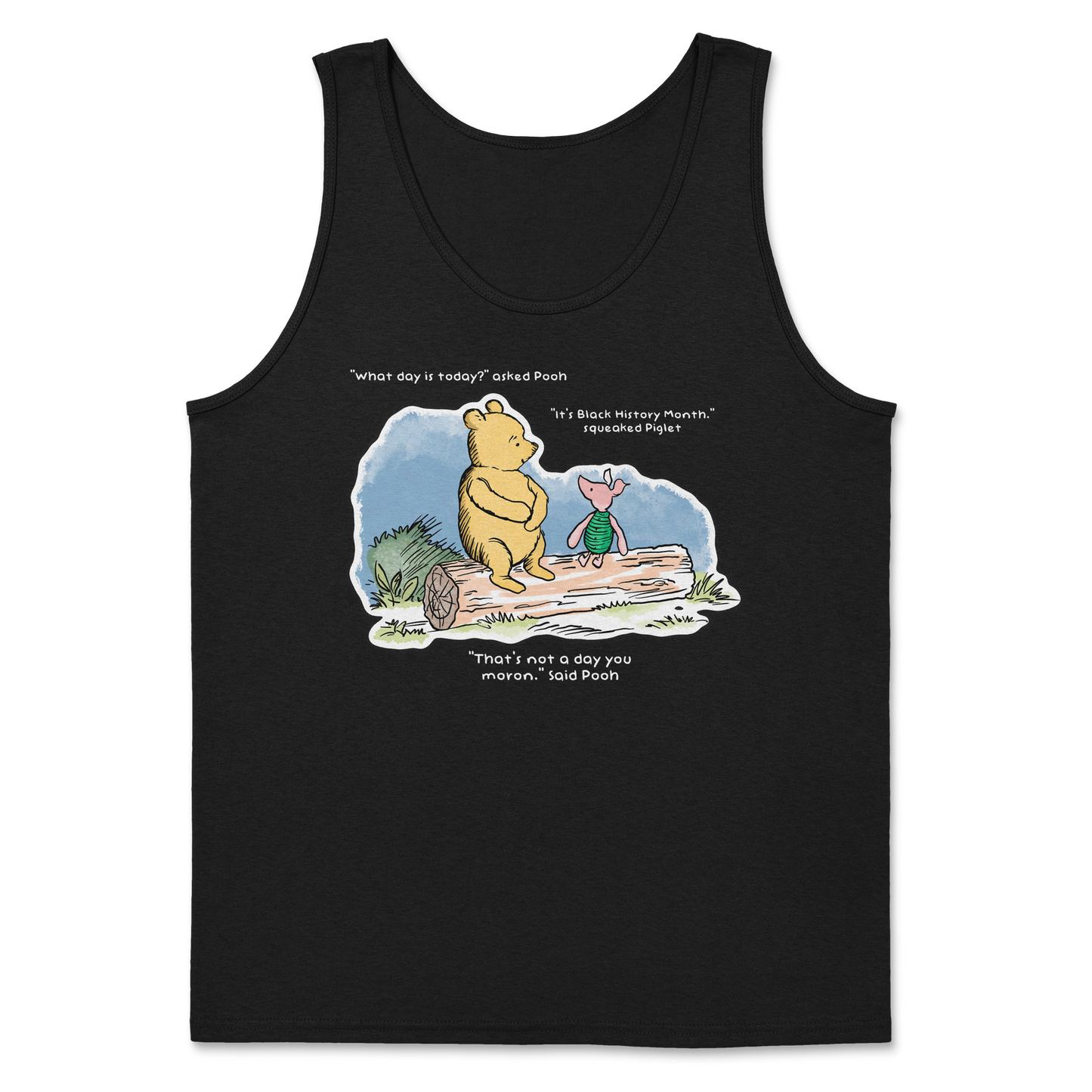 The Nice Shirt Tank Top Winnie the Pooh  in Black