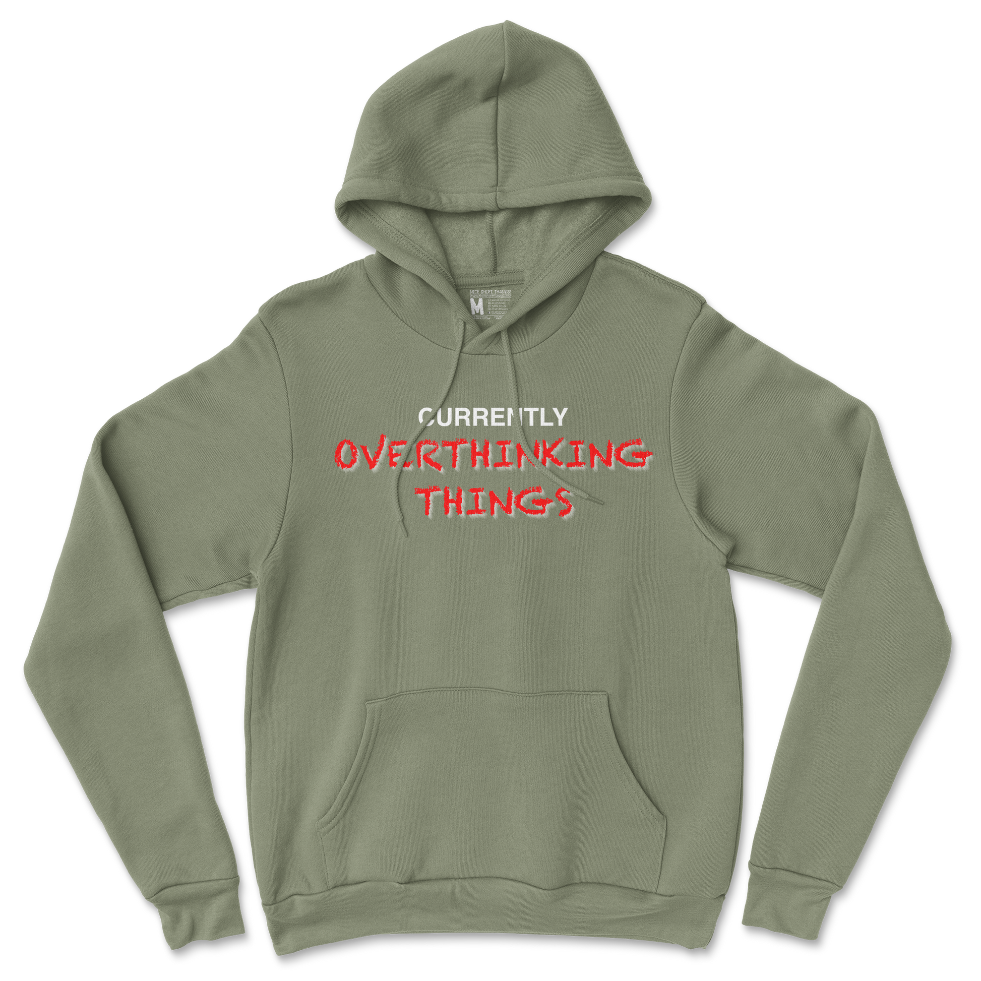 Gildan SoftStyle Hoodie For Our Lil Overthinker in Military Green