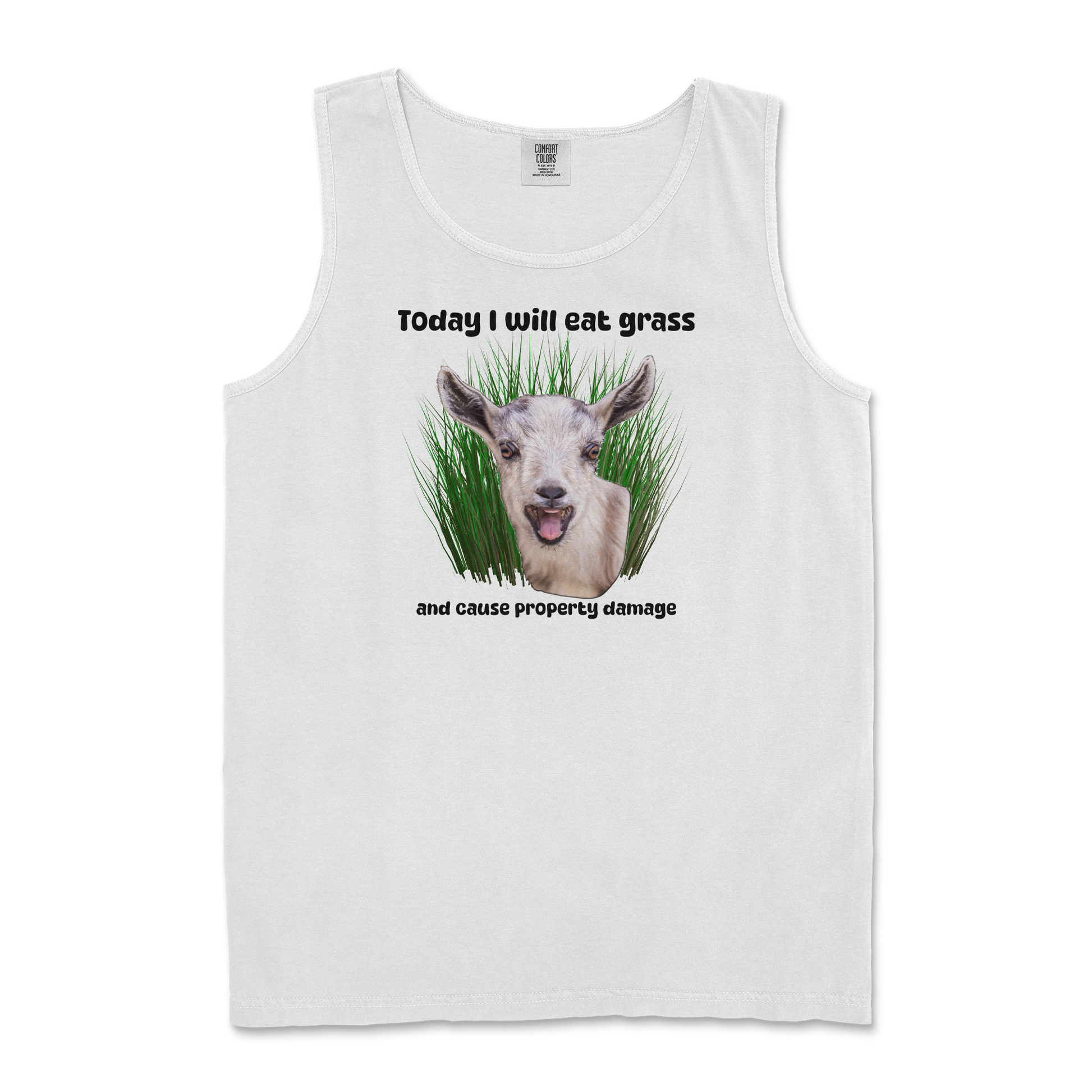 Comfort Colors Tank Top Crazy Goat  in White