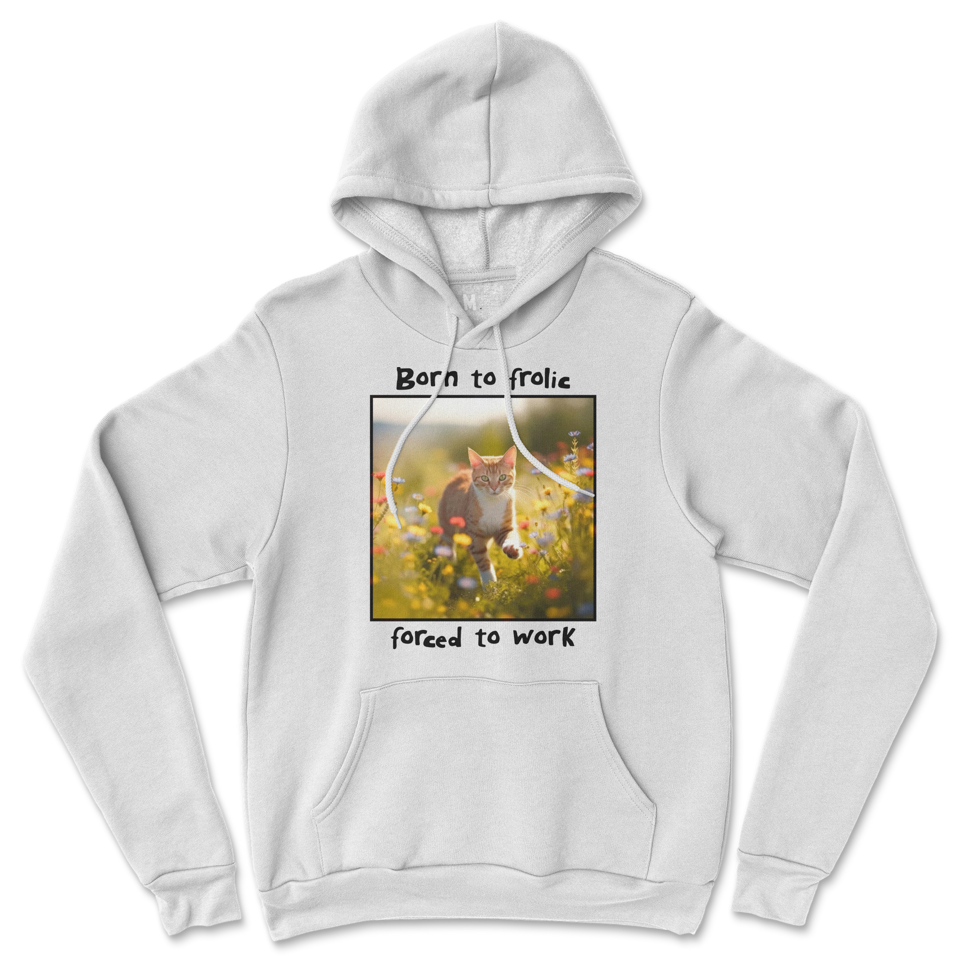 Gildan SoftStyle Hoodie Born to Frolic  in White