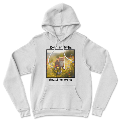 Gildan SoftStyle Hoodie Born to Frolic  in White
