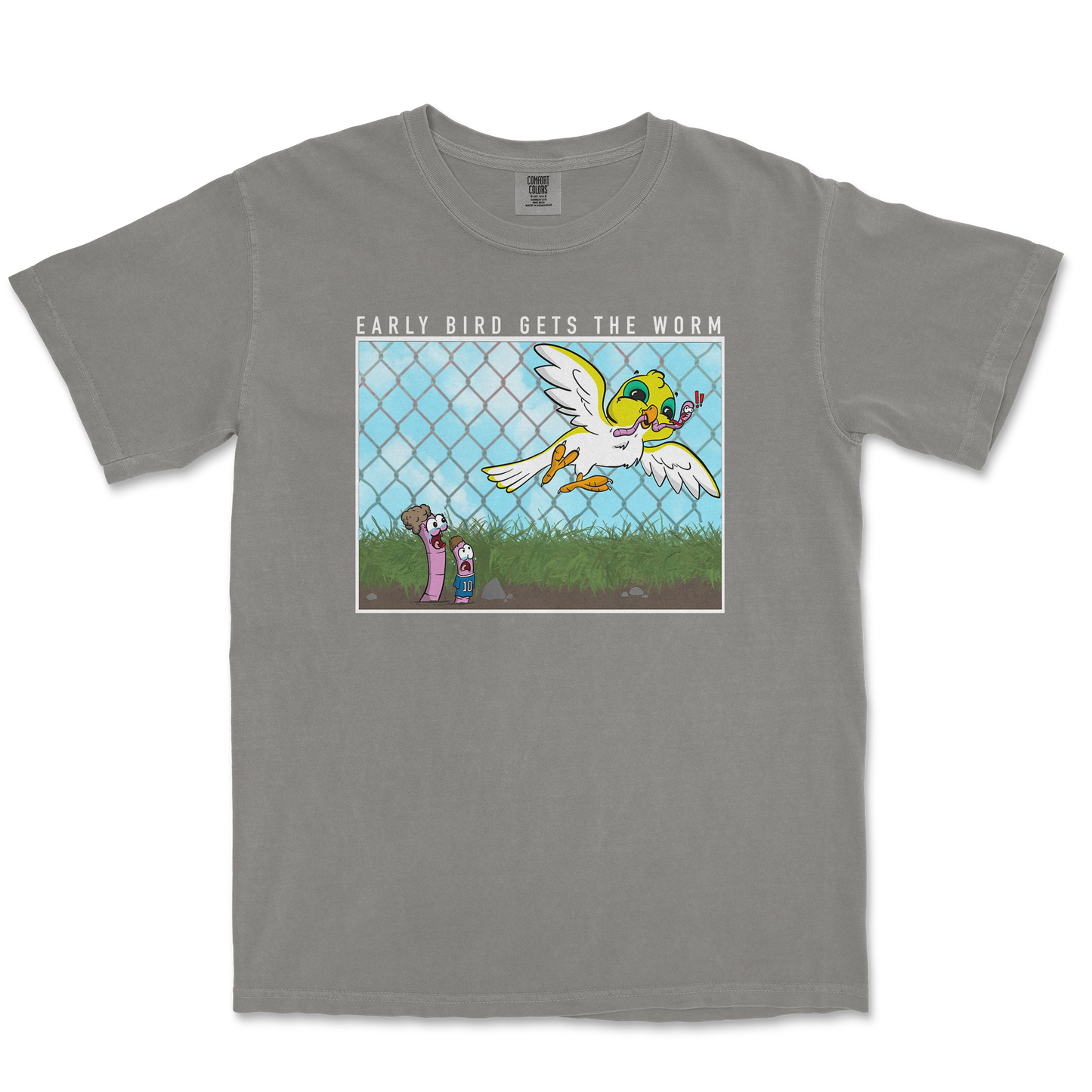 Comfort Colors T-Shirt Early Bird in Grey