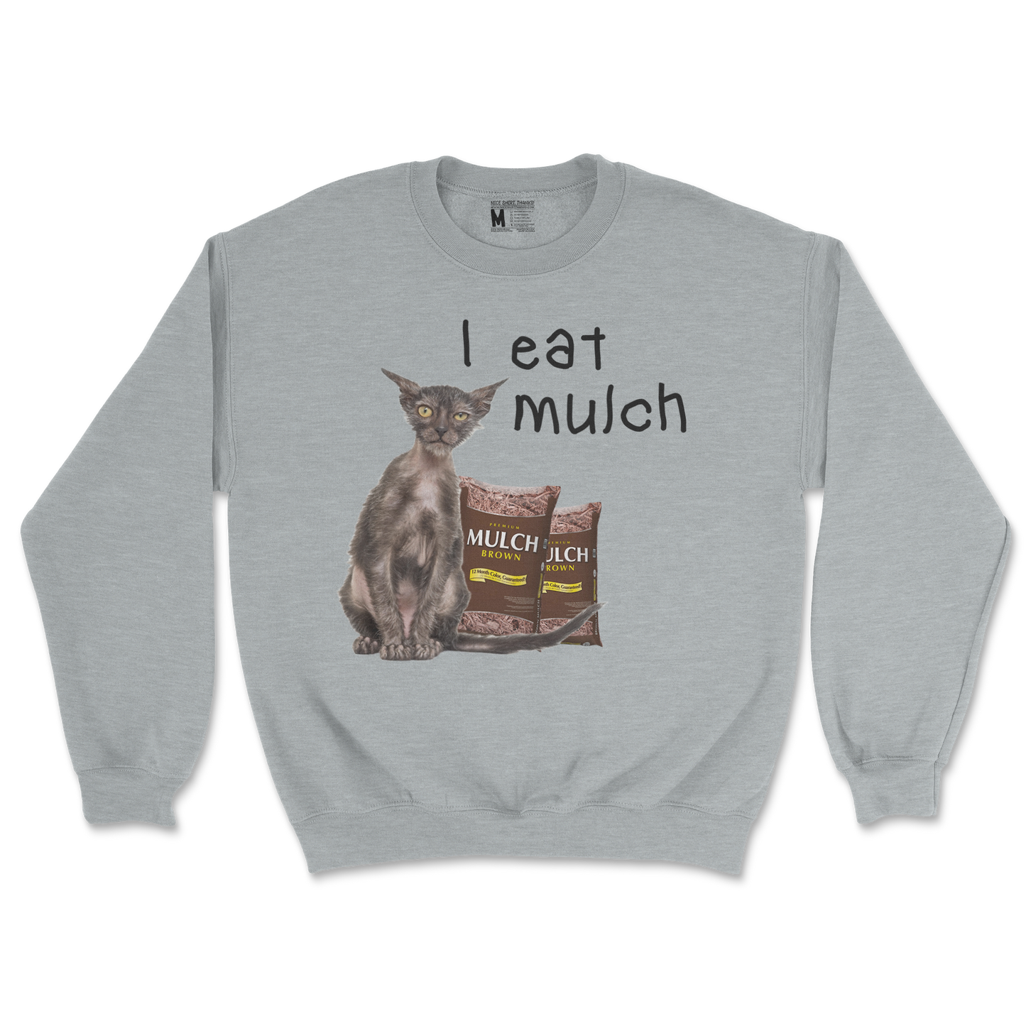 Gildan SoftStyle Crew Neck I Eat Mulch in Sports Grey