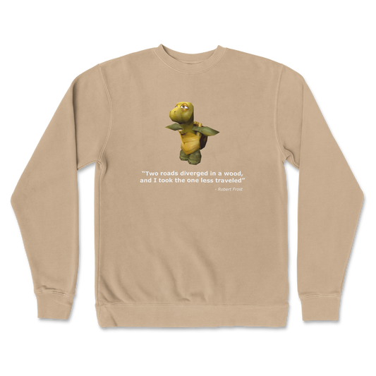 Independent Clothing Co. Crew Neck Robert Frost Quote in Sandstone