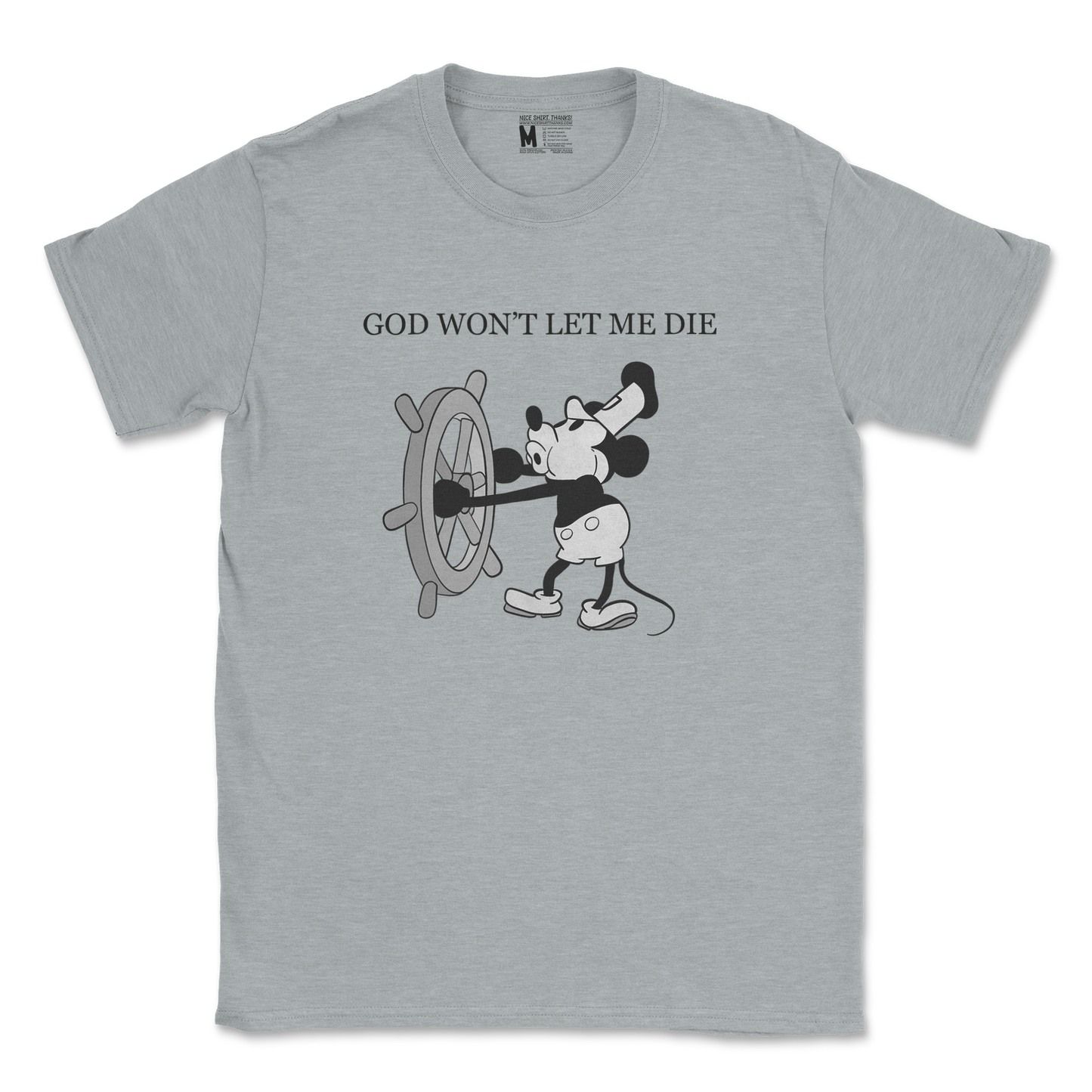 Gildan SoftStyle T-Shirt God Wont Let Me Die in Sports Grey