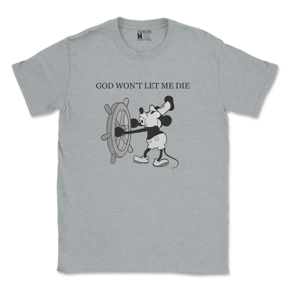 Gildan SoftStyle T-Shirt God Wont Let Me Die in Sports Grey