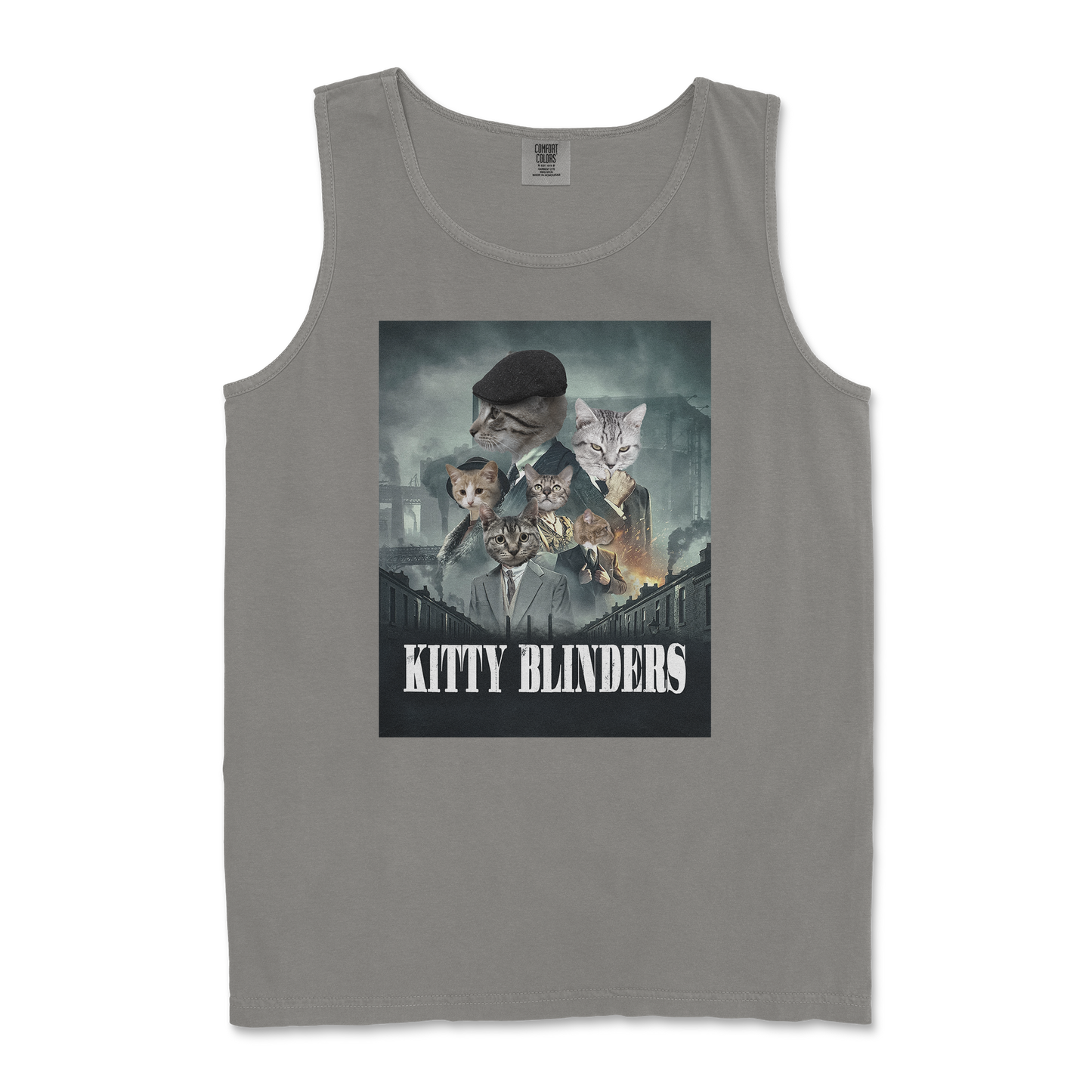 Comfort Colors Tank Top Kitty Blinders in Grey