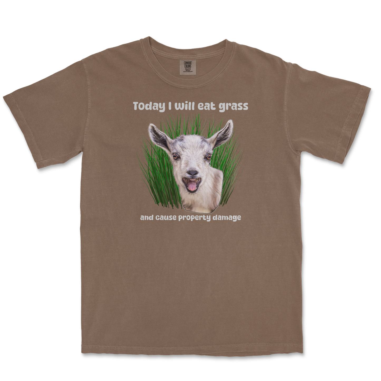 Comfort Colors T-Shirt Crazy Goat  in Espresso