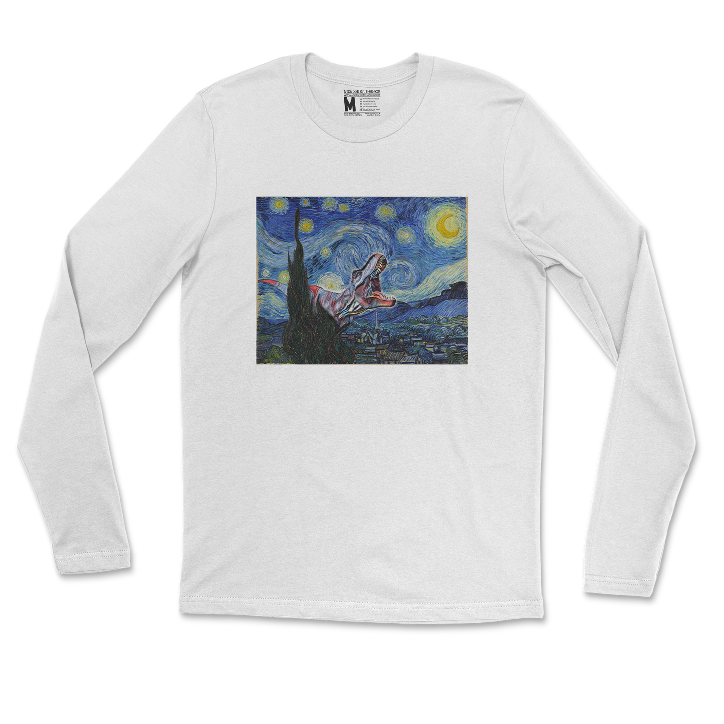 Gildan SoftStyle Long Sleeve Van Gogh but Cooler in White