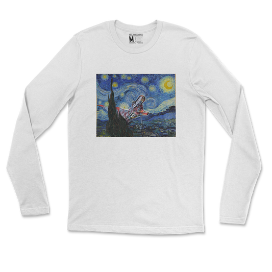 Gildan SoftStyle Long Sleeve Van Gogh but Cooler in White