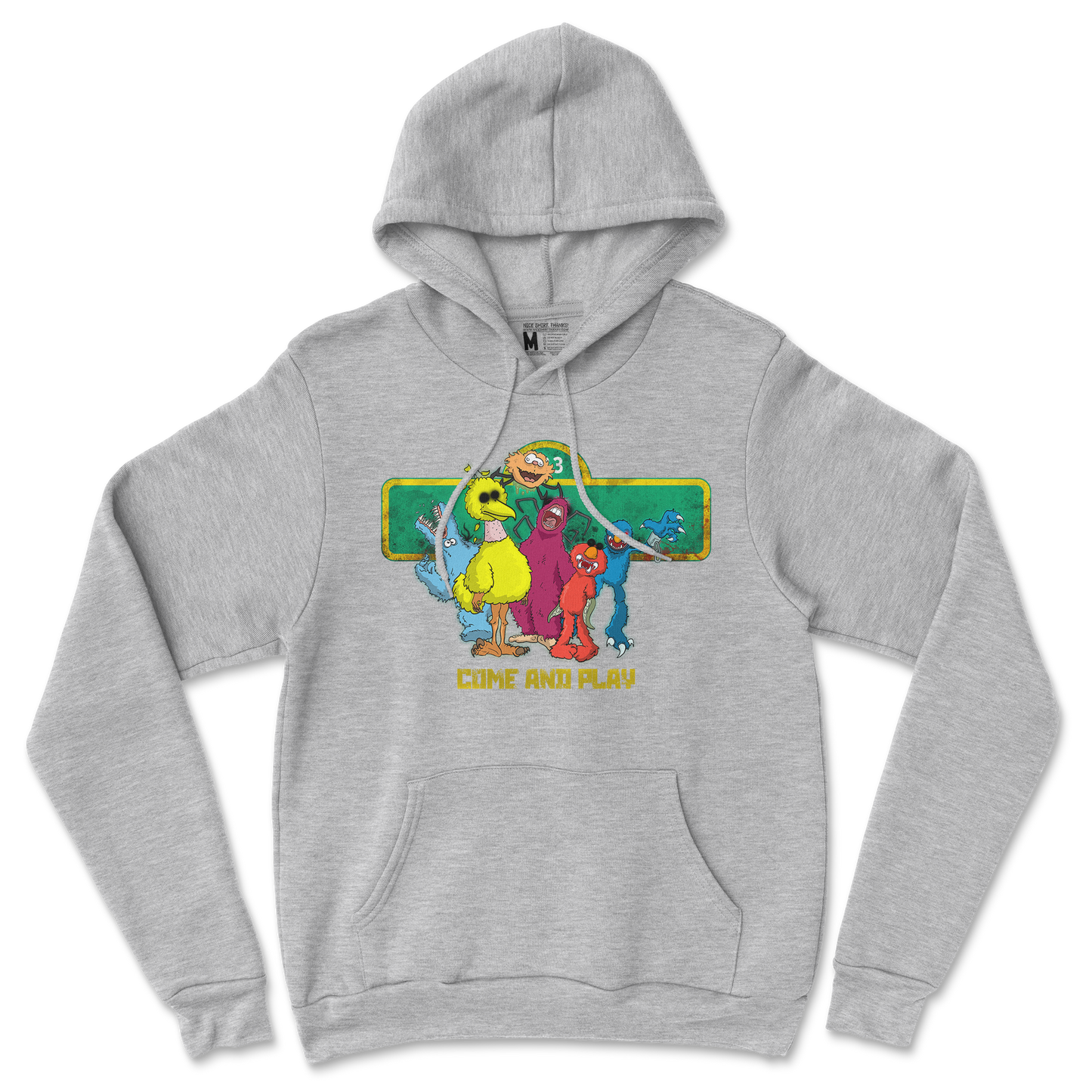 Gildan SoftStyle Hoodie Cursed Sesame Street in Sports Grey