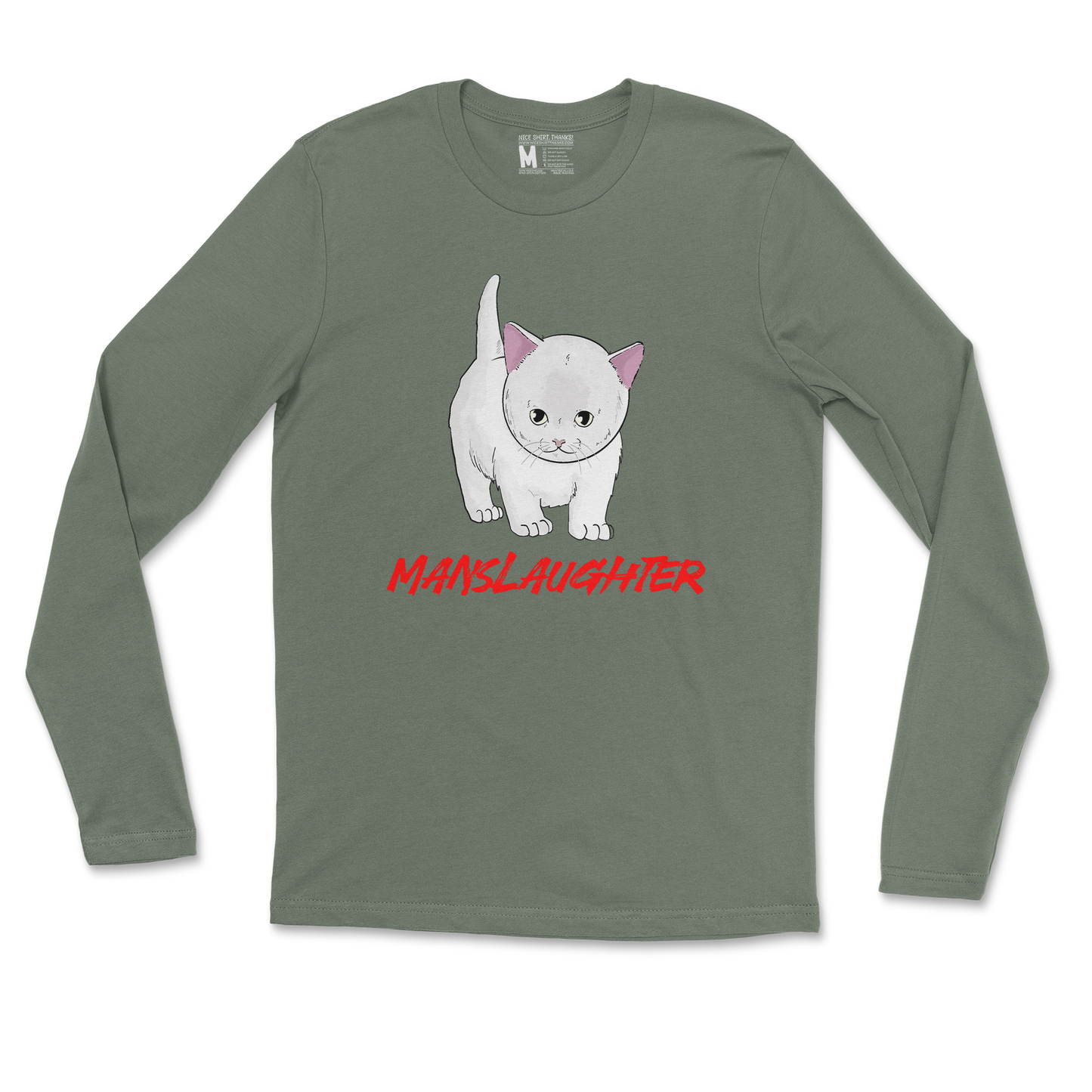 Gildan SoftStyle Long Sleeve Manslaughter in Military Green