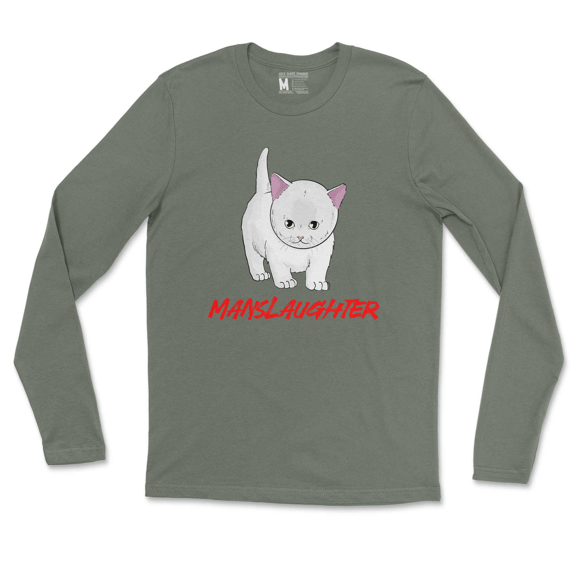 Gildan SoftStyle Long Sleeve Manslaughter in Military Green