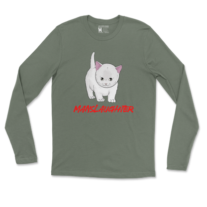 Gildan SoftStyle Long Sleeve Manslaughter in Military Green