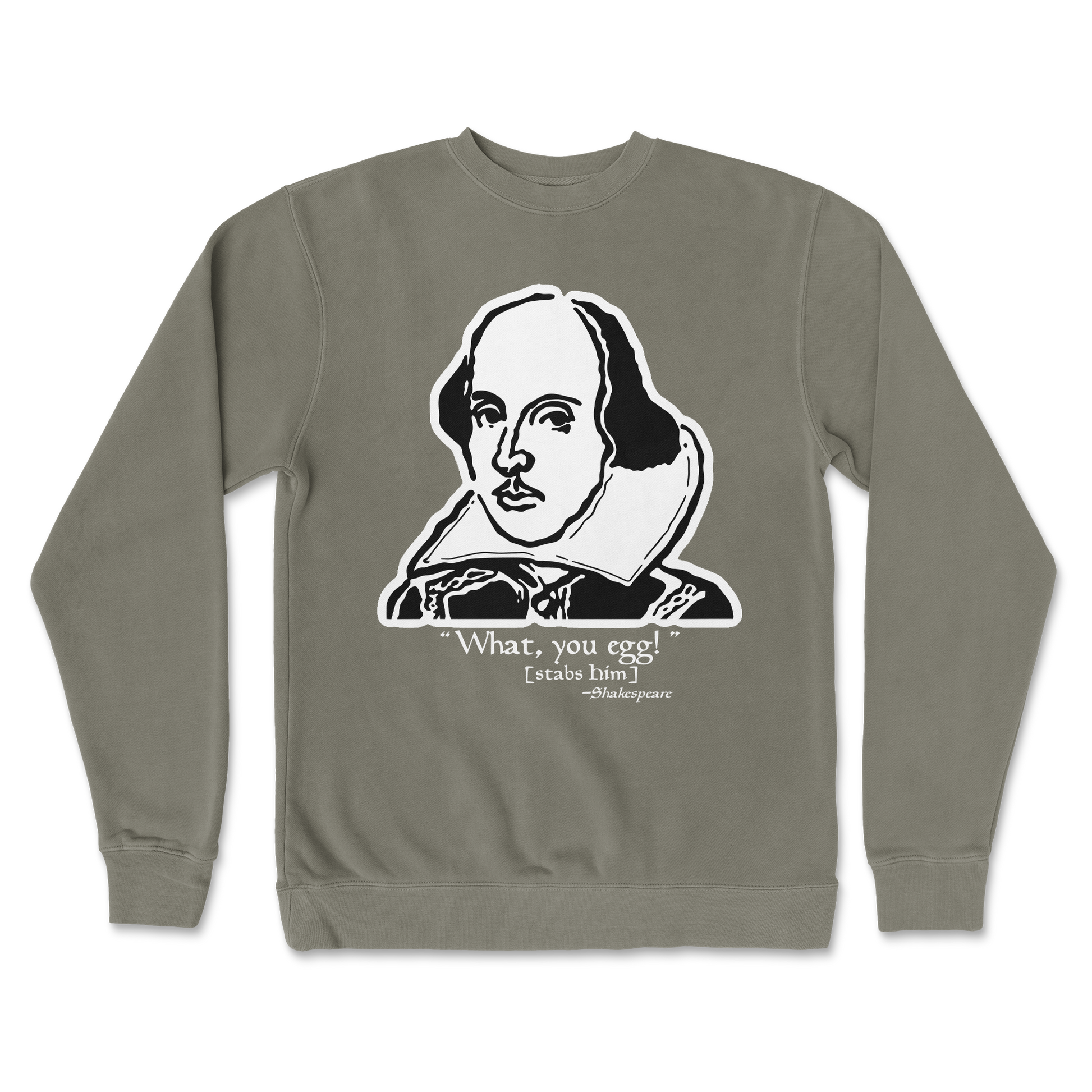 Independent Clothing Co. Crew Neck Shakespeare Quote  in Army