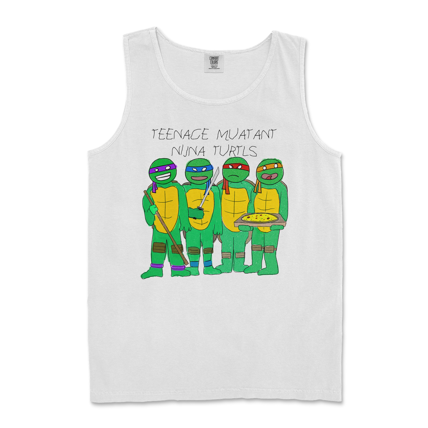 Comfort Colors Tank Top Ninja Turtles in White