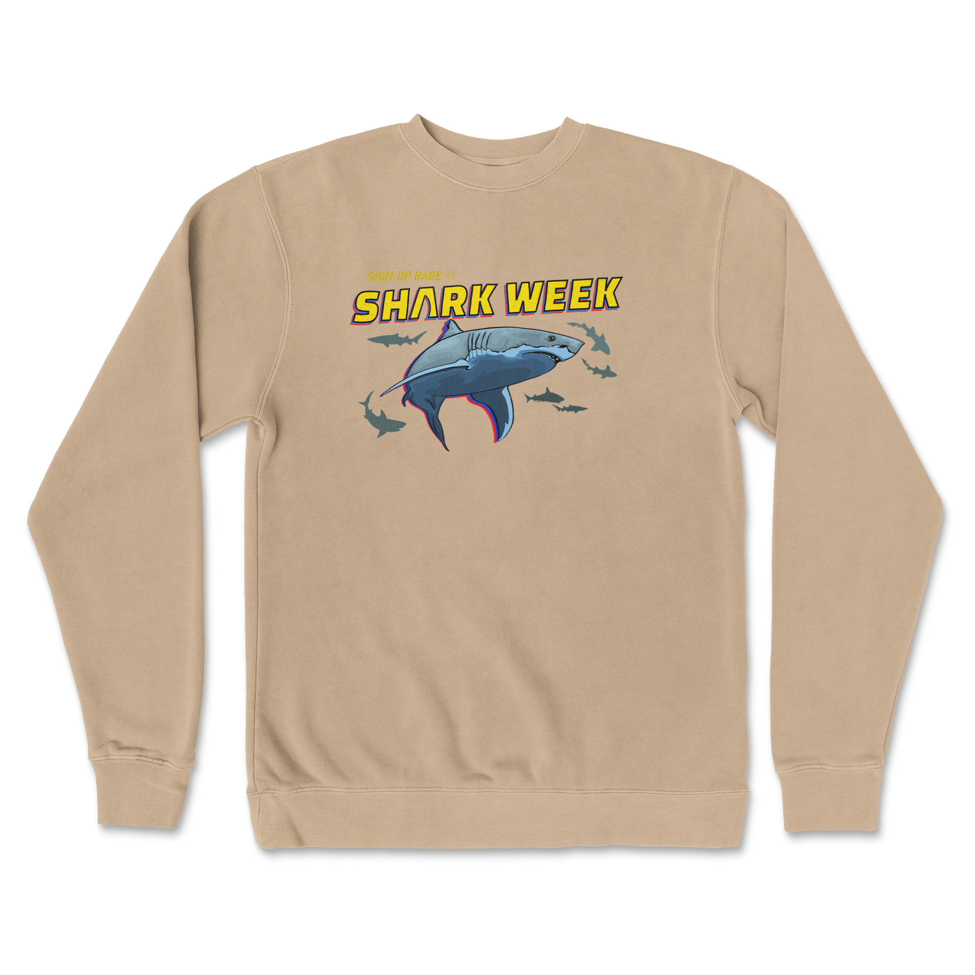 Independent Clothing Co. Crew Neck Shark Week in Sandstone