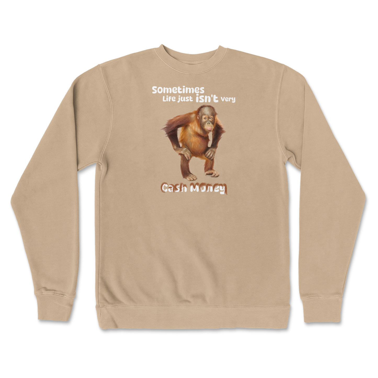 Independent Clothing Co. Crew Neck Cash Money Monkey  in Sandstone