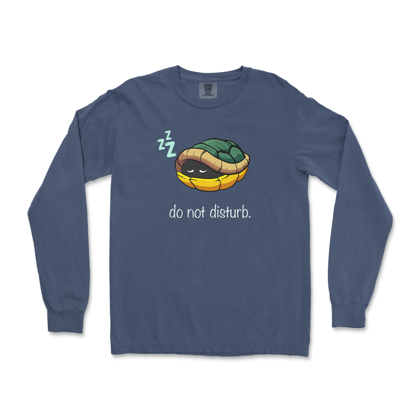 Comfort Colors Long Sleeve Sleepin Turtle in Midnight