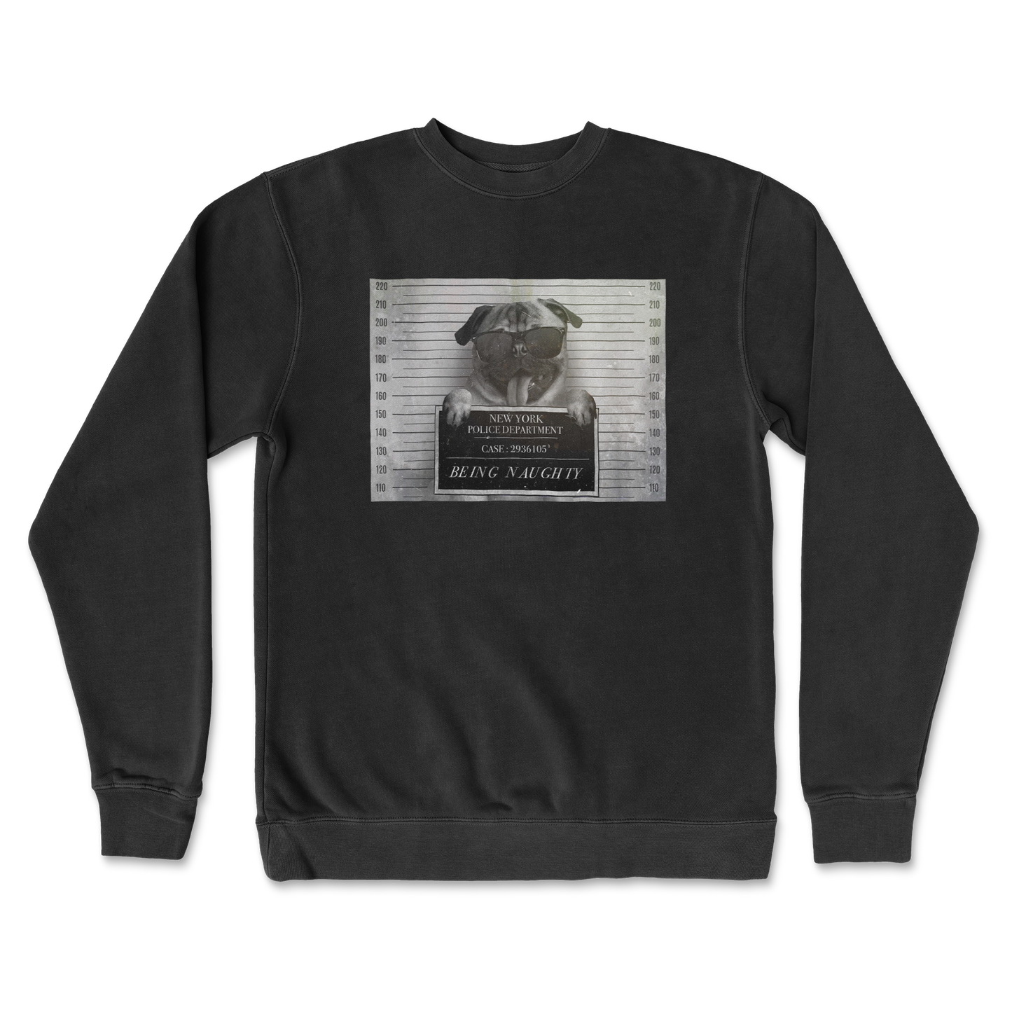 Independent Clothing Co. Crew Neck Naughty Pug in Black