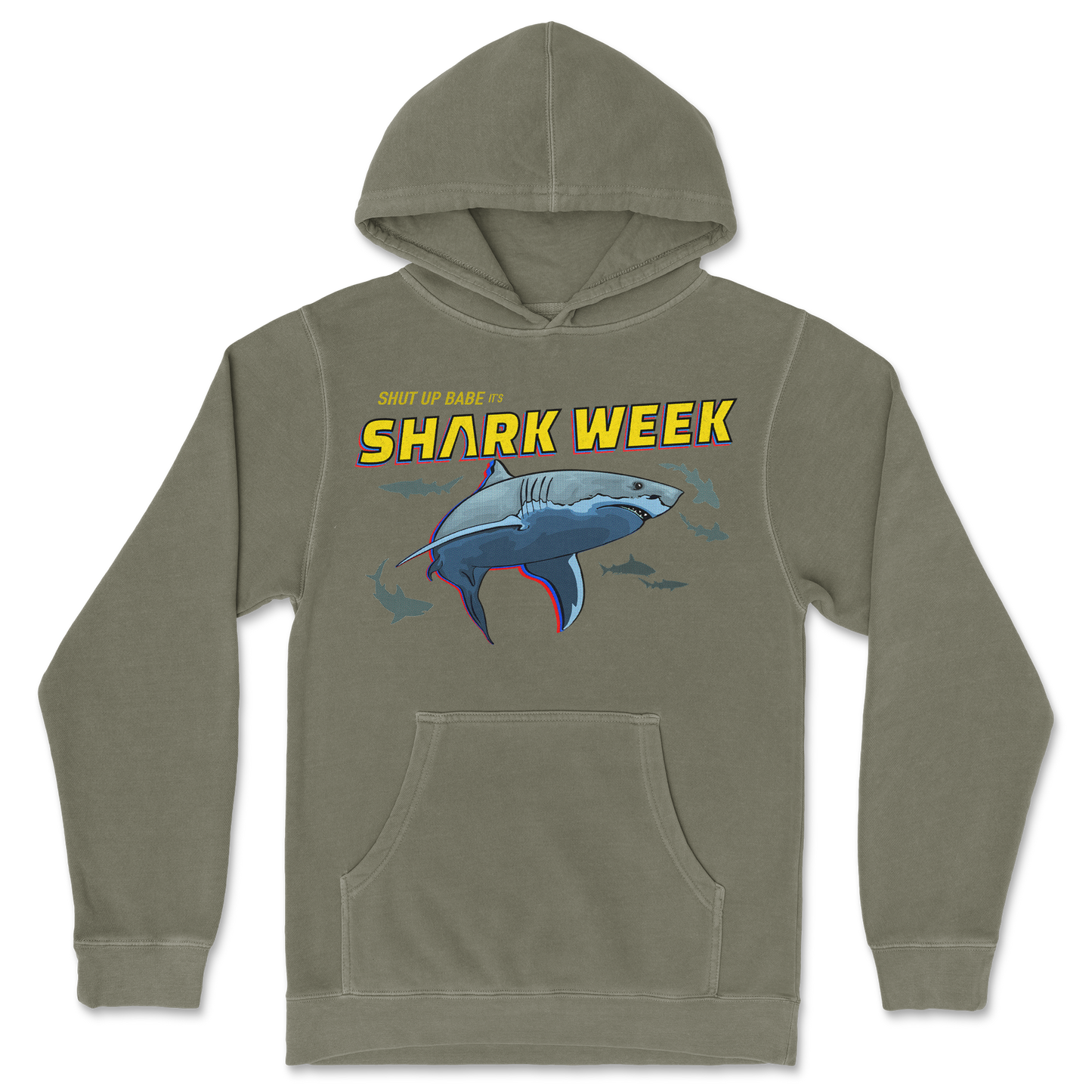 Independent Clothing Co. Hoodie Shark Week in Olive