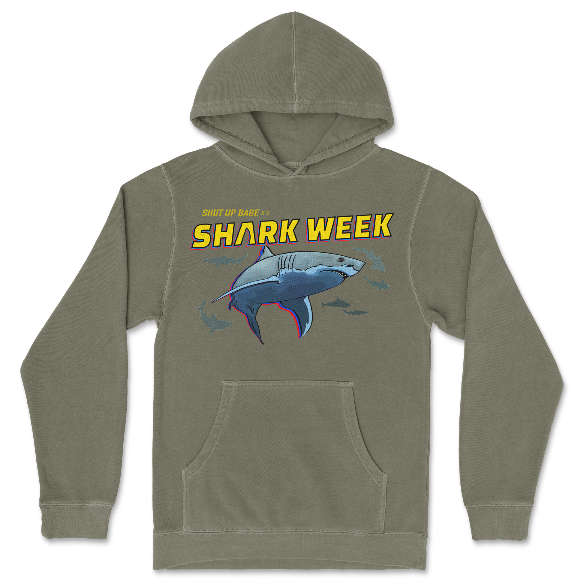 Independent Clothing Co. Hoodie Shark Week in Olive