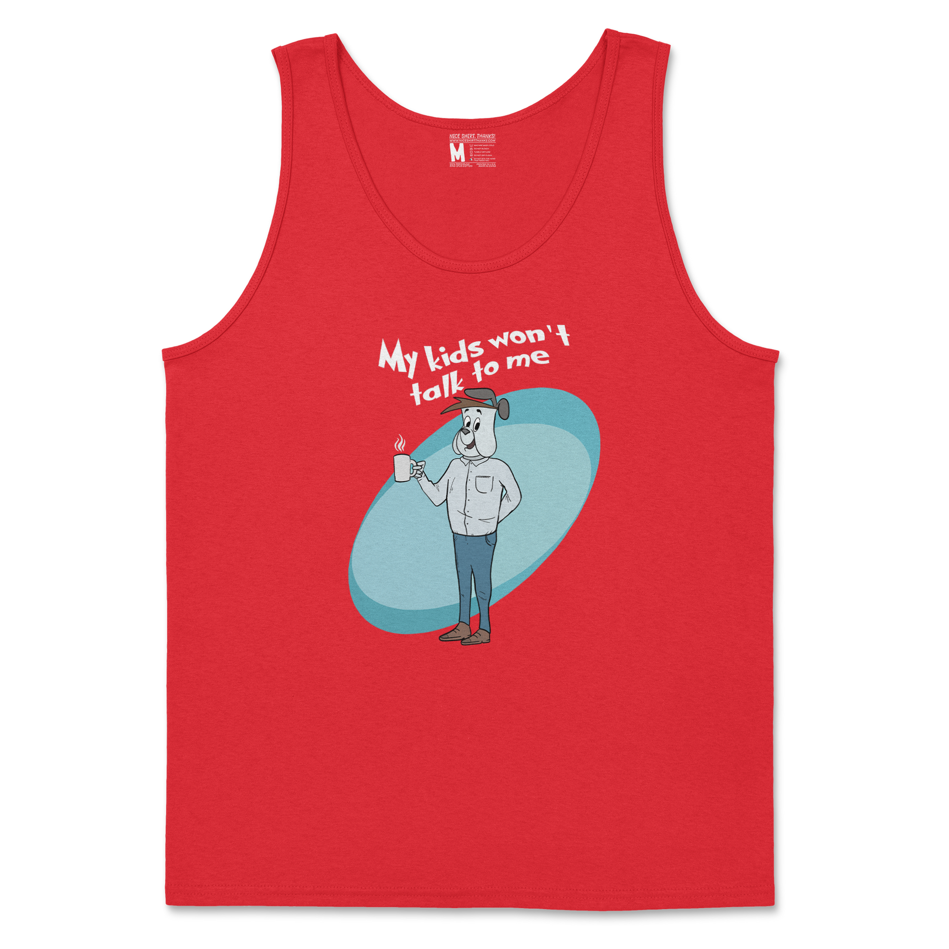 Gildan SoftStyle Tank Top My Kids Wont Talk To Me in Red