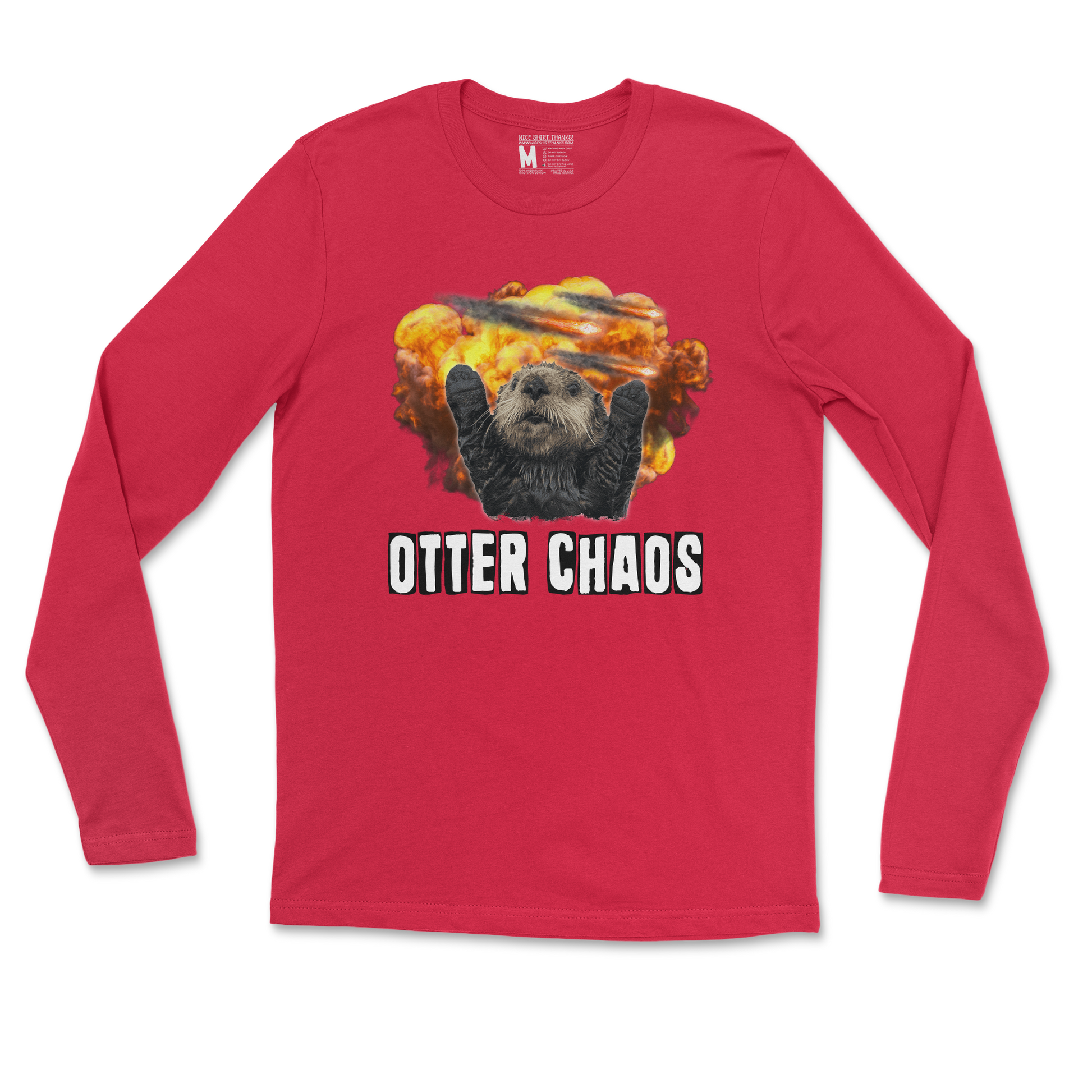 Gildan SoftStyle Long Sleeve Otter Chaos in Red