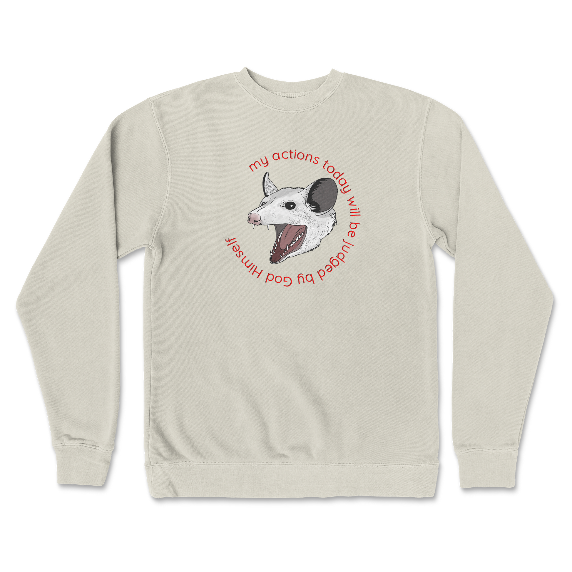 Independent Clothing Co. Crew Neck Judged By God in Bone