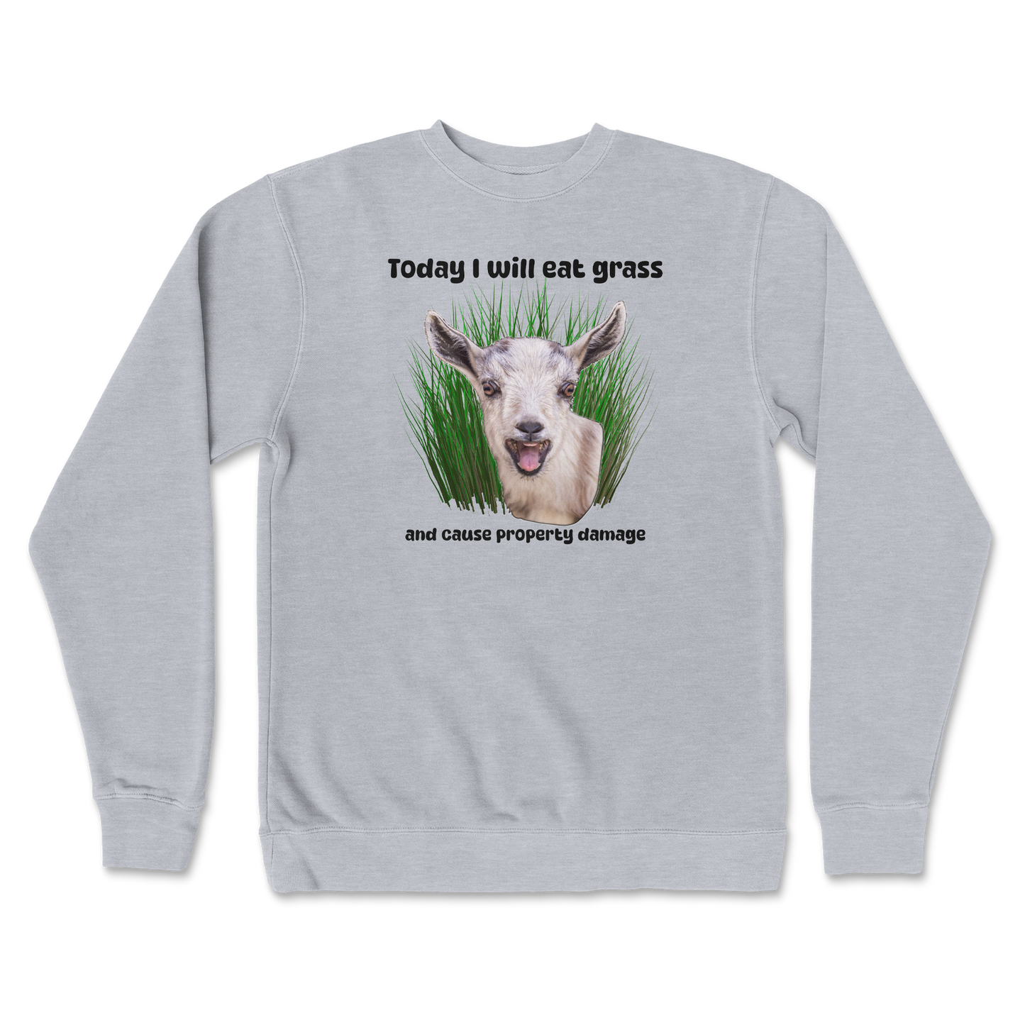 Independent Clothing Co. Crew Neck Crazy Goat  in Grey-Heather