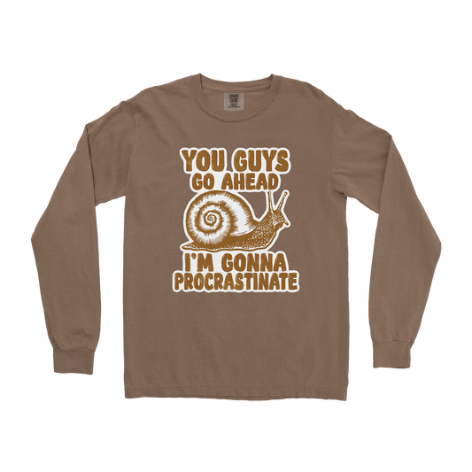 Comfort Colors Long Sleeve Procrastinating Snail  in Espresso