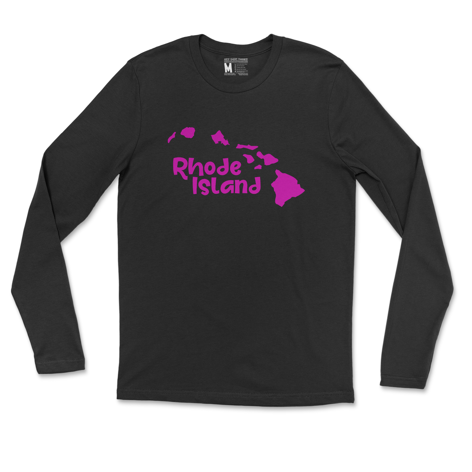 Gildan SoftStyle Long Sleeve Rhode Island in Black