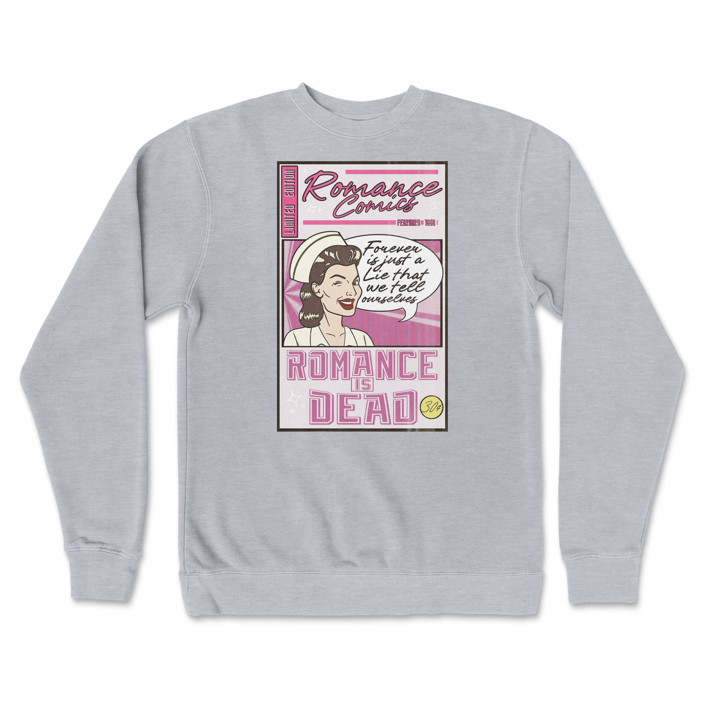 Independent Clothing Co. Crew Neck Romance is Dead in Grey-Heather