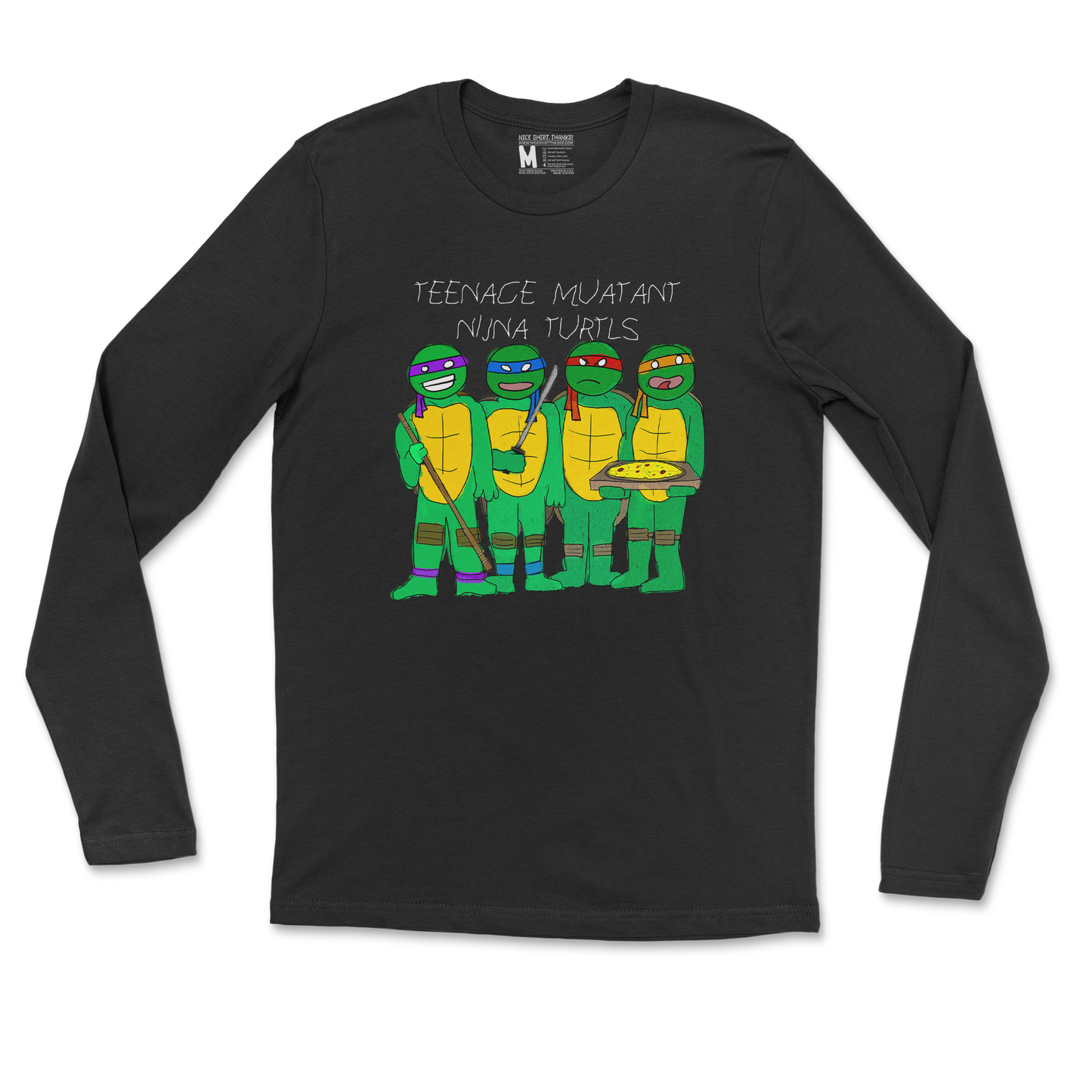 Gildan SoftStyle Long Sleeve Ninja Turtles in Black