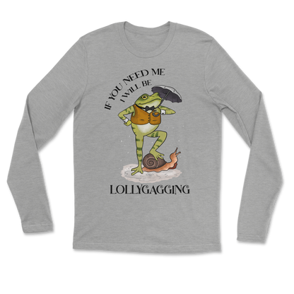 The Nice Shirt Long Sleeve Lollygagging  in Heather-Gray