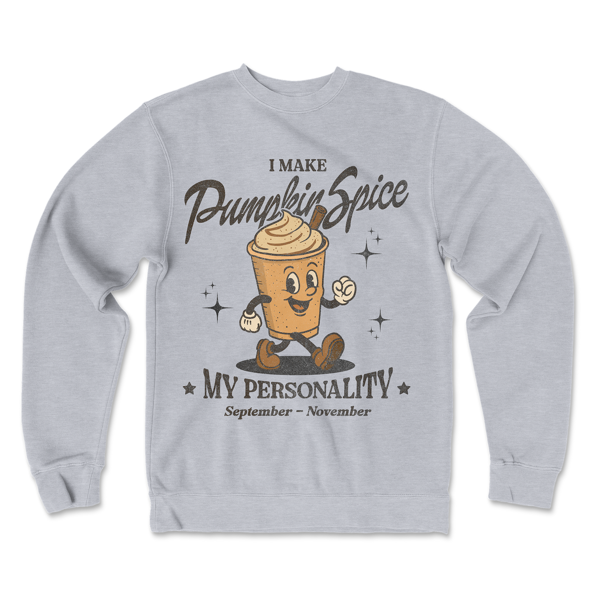 Independent Clothing Co. Crew Neck Pumpkin Spice Personality in GreyHeather