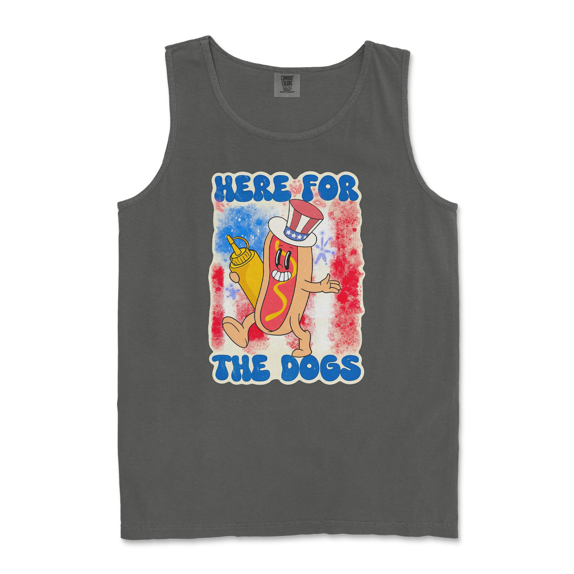 Comfort Colors Tank Top Hot Dog in Pepper