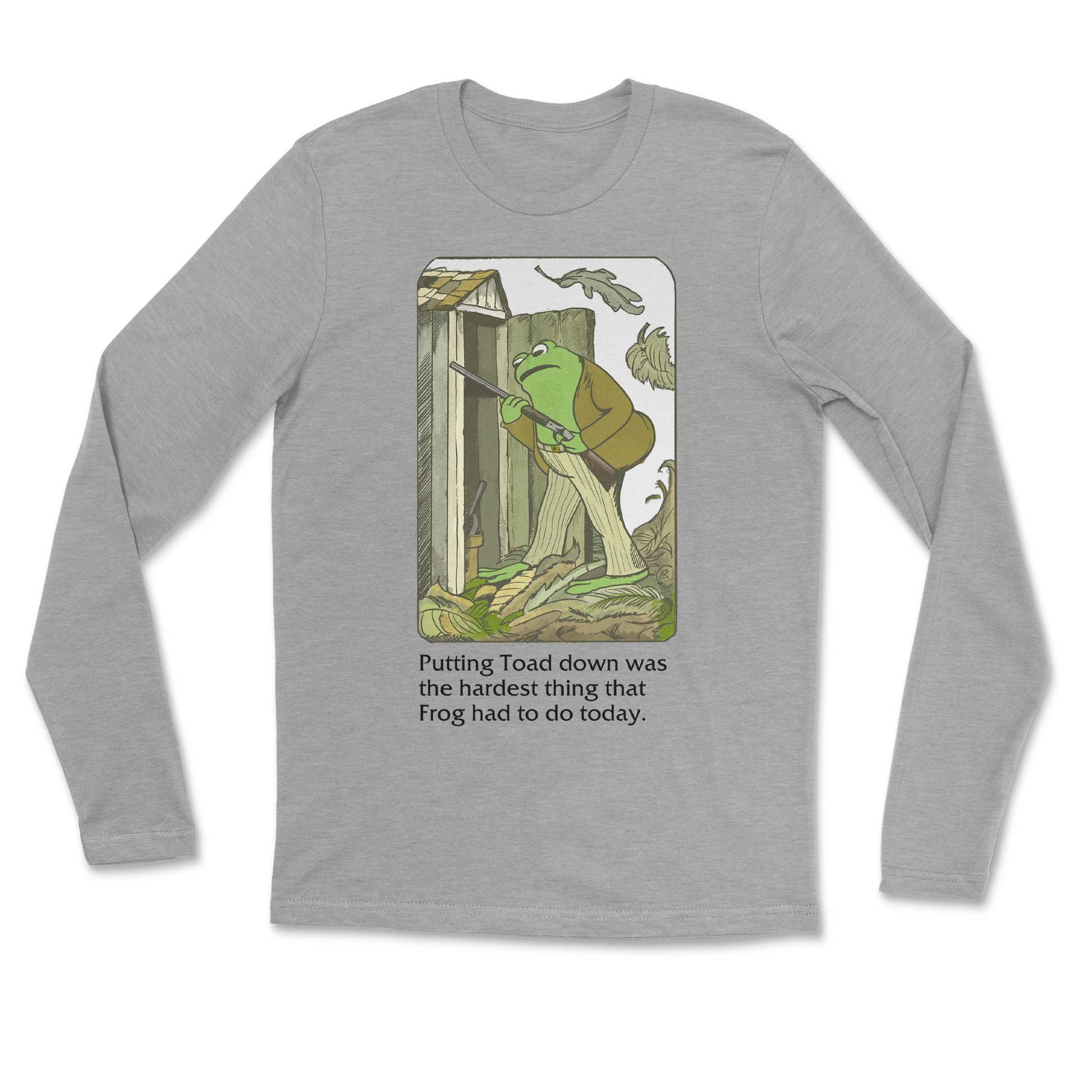 The Nice Shirt Long Sleeve Frog and Toad  in Heather-Gray