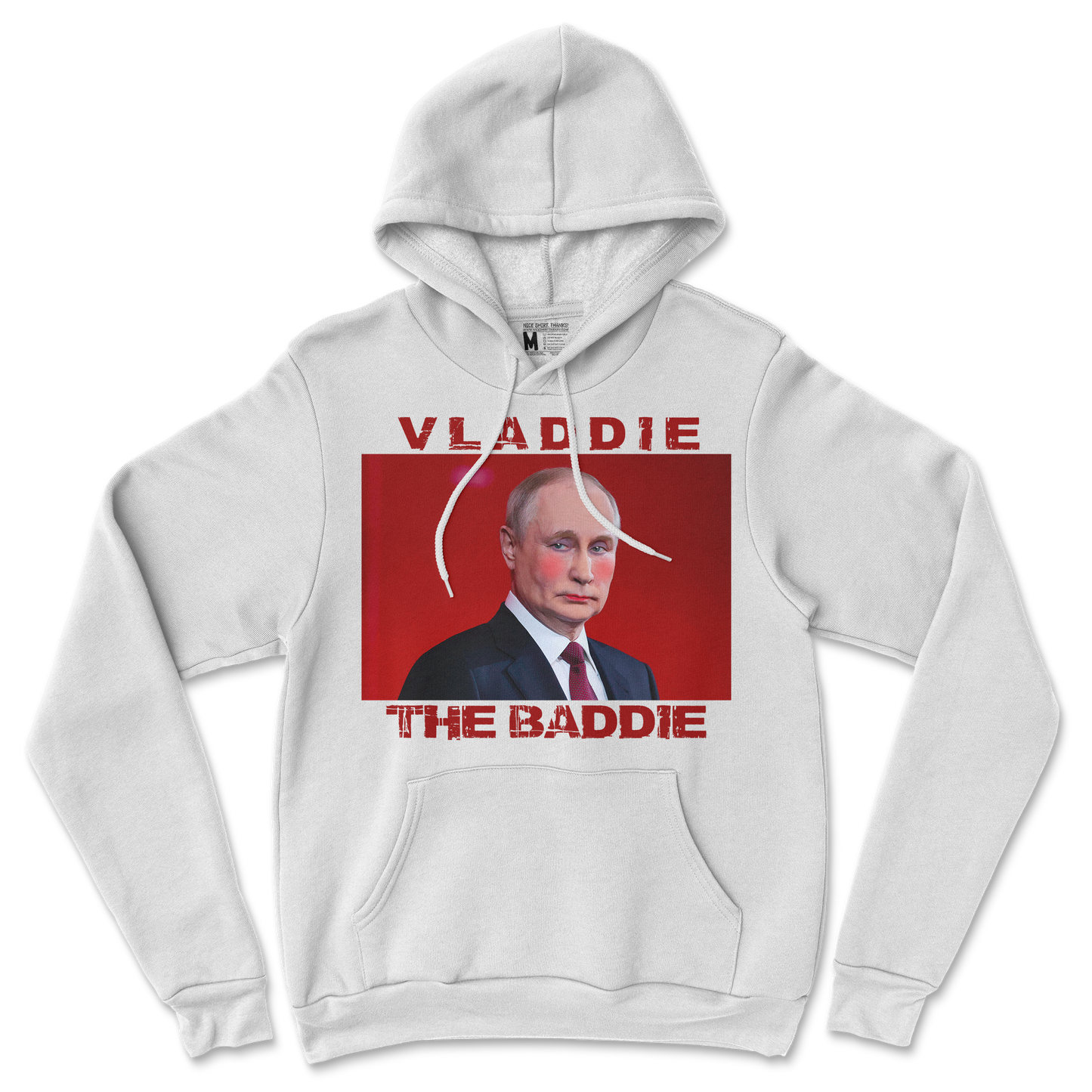 Gildan SoftStyle Hoodie Vladdie The Baddie in White