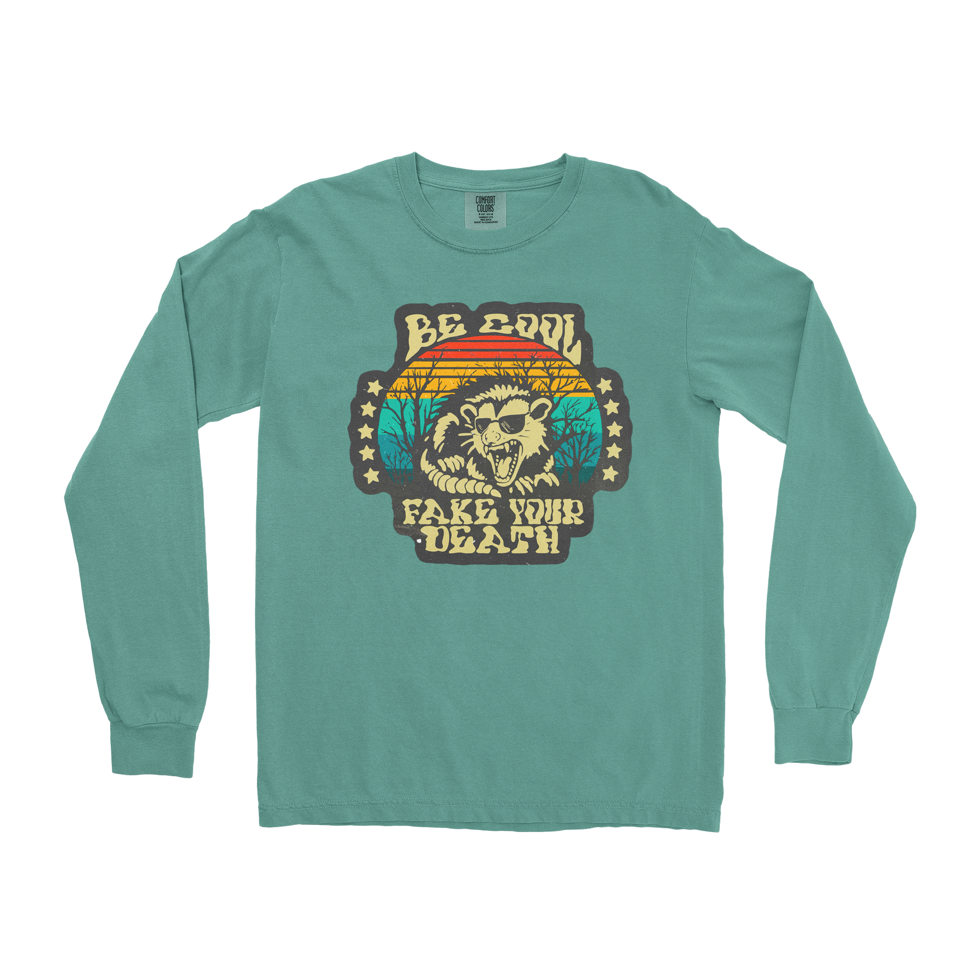 Comfort Colors Long Sleeve Fake Your Death in Light Green