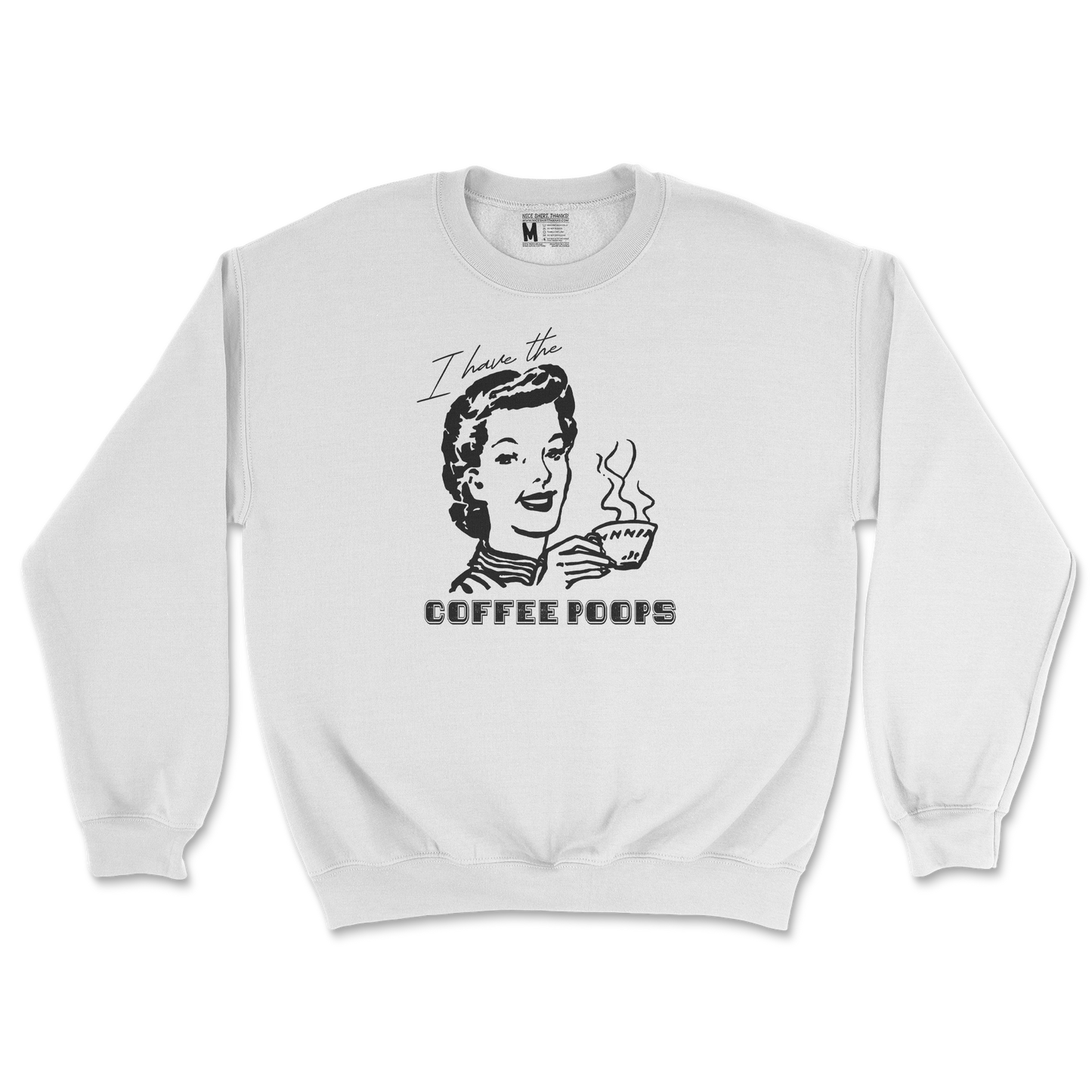 Gildan SoftStyle Crew Neck Coffee Poops  in White