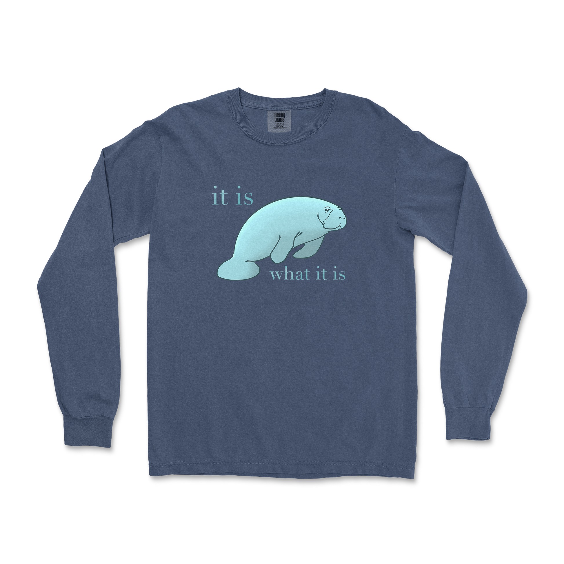 Comfort Colors Long Sleeve Manatee in Midnight