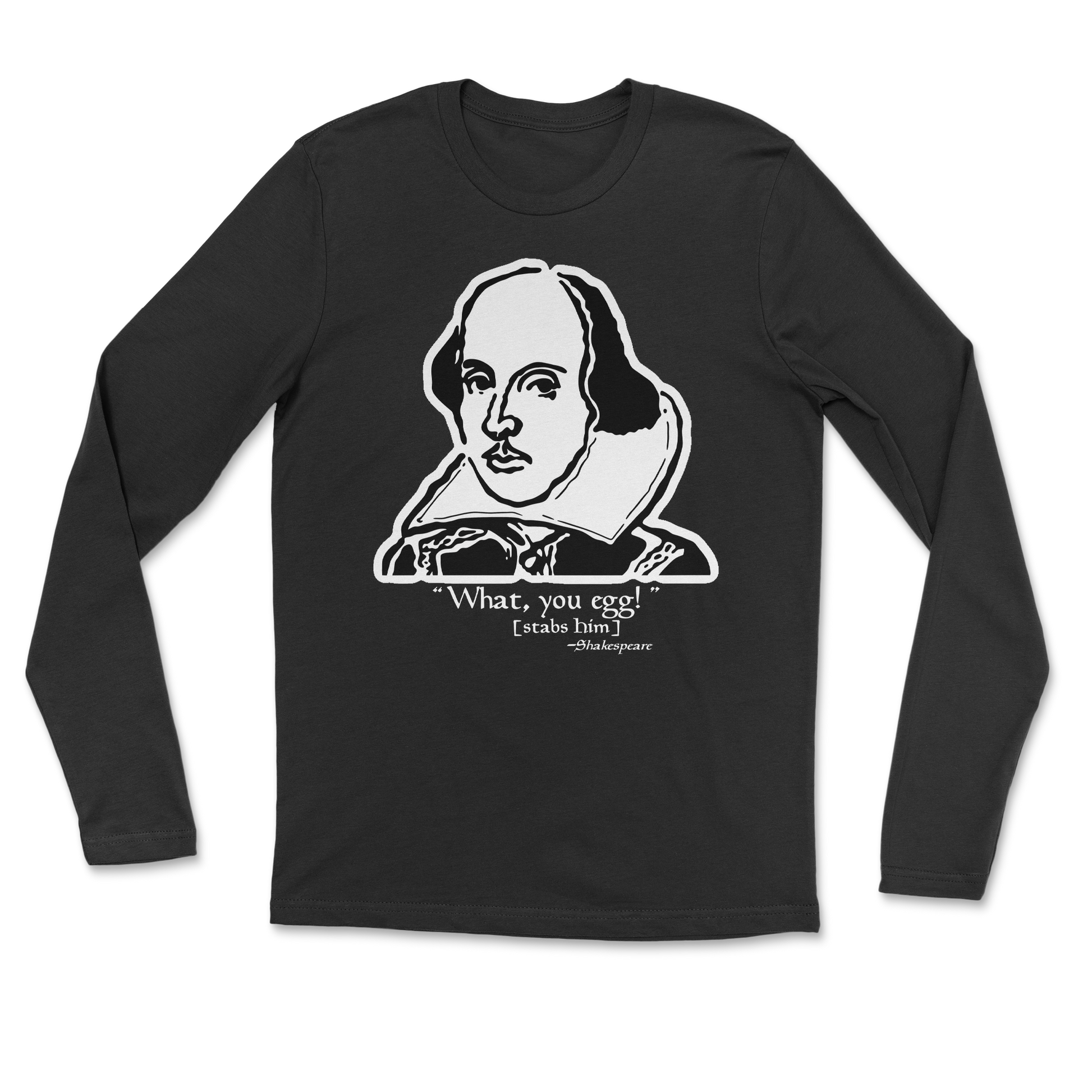 The Nice Shirt Long Sleeve Shakespeare Quote  in Black