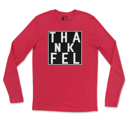 Gildan SoftStyle Long Sleeve THANKFEL in Red